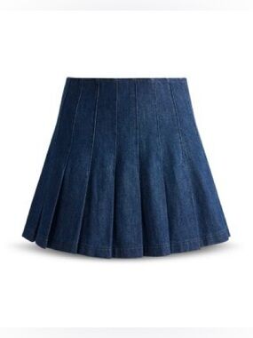 Alice + Olivia Dark Blue Pleated Skater Skirt